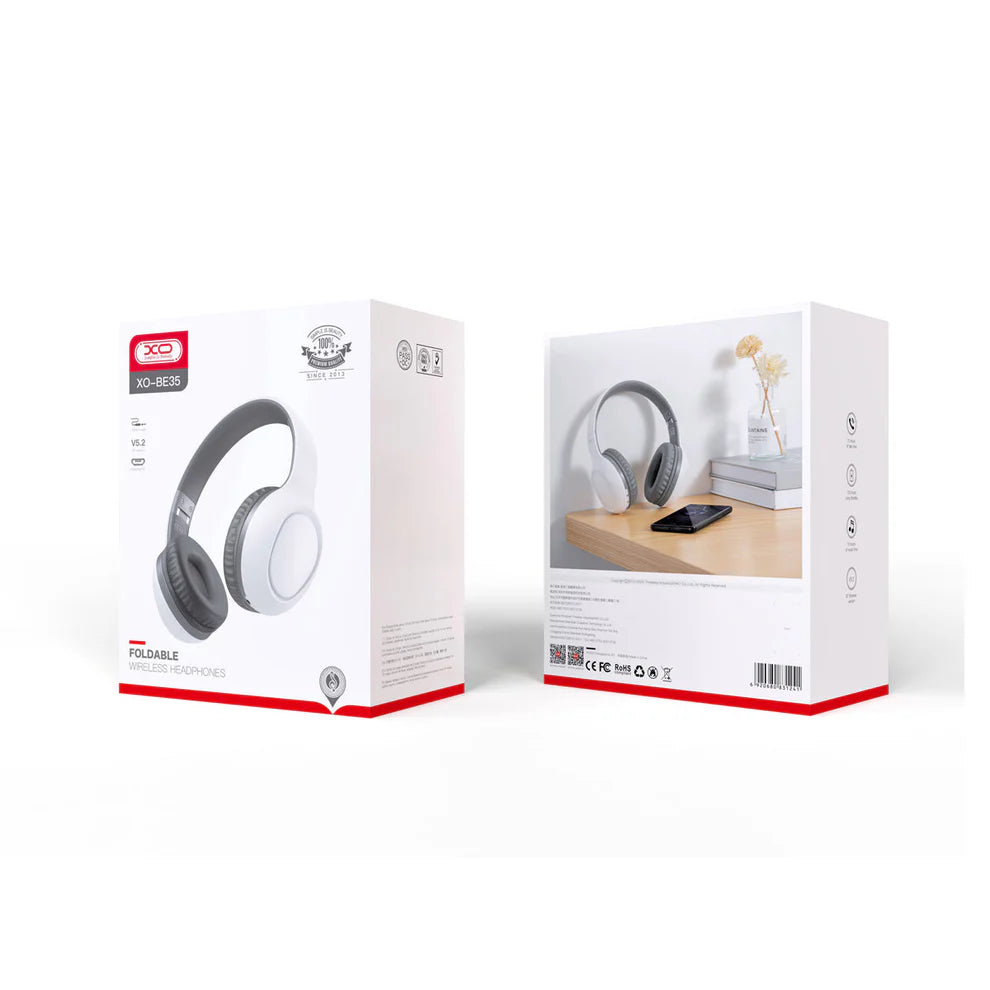 XO-BE35 Foldable Wireless Headphones White & Grey