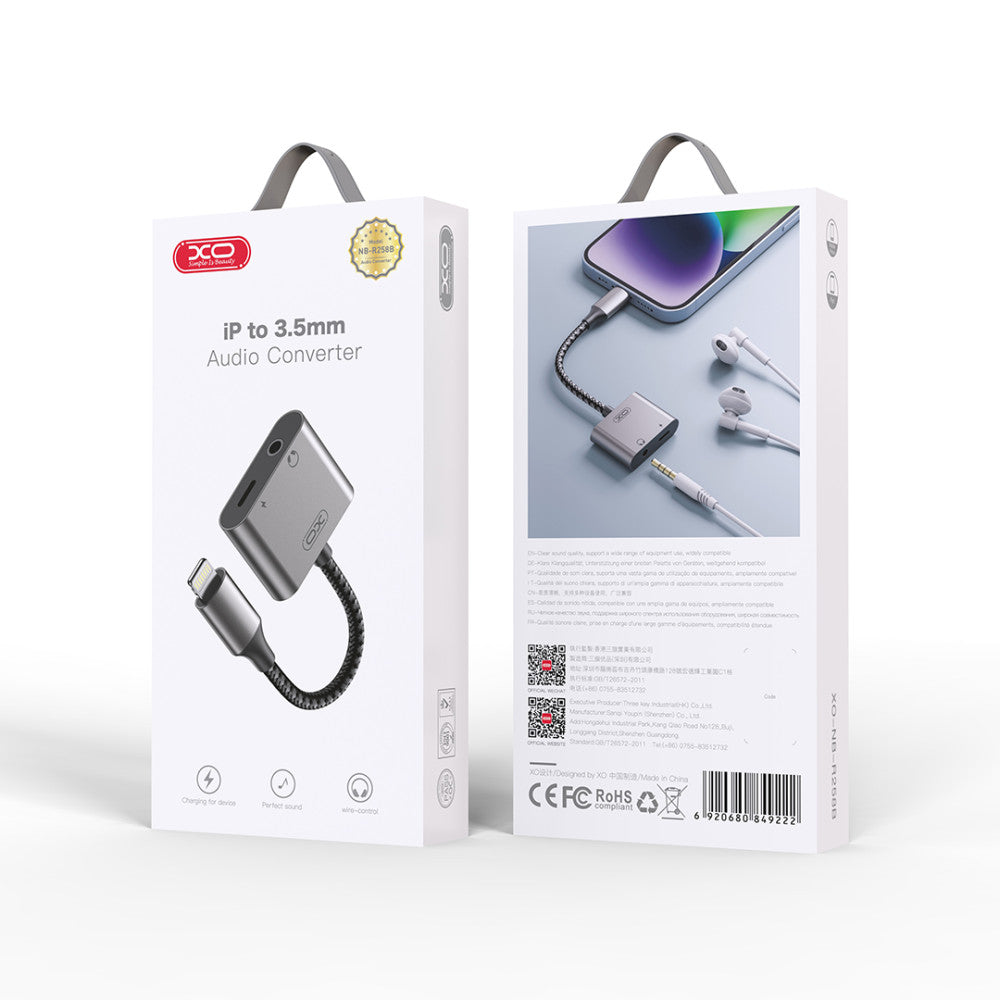 XO NB-R258B iPhone to 3.5mm Dual Audio Converter and Charger