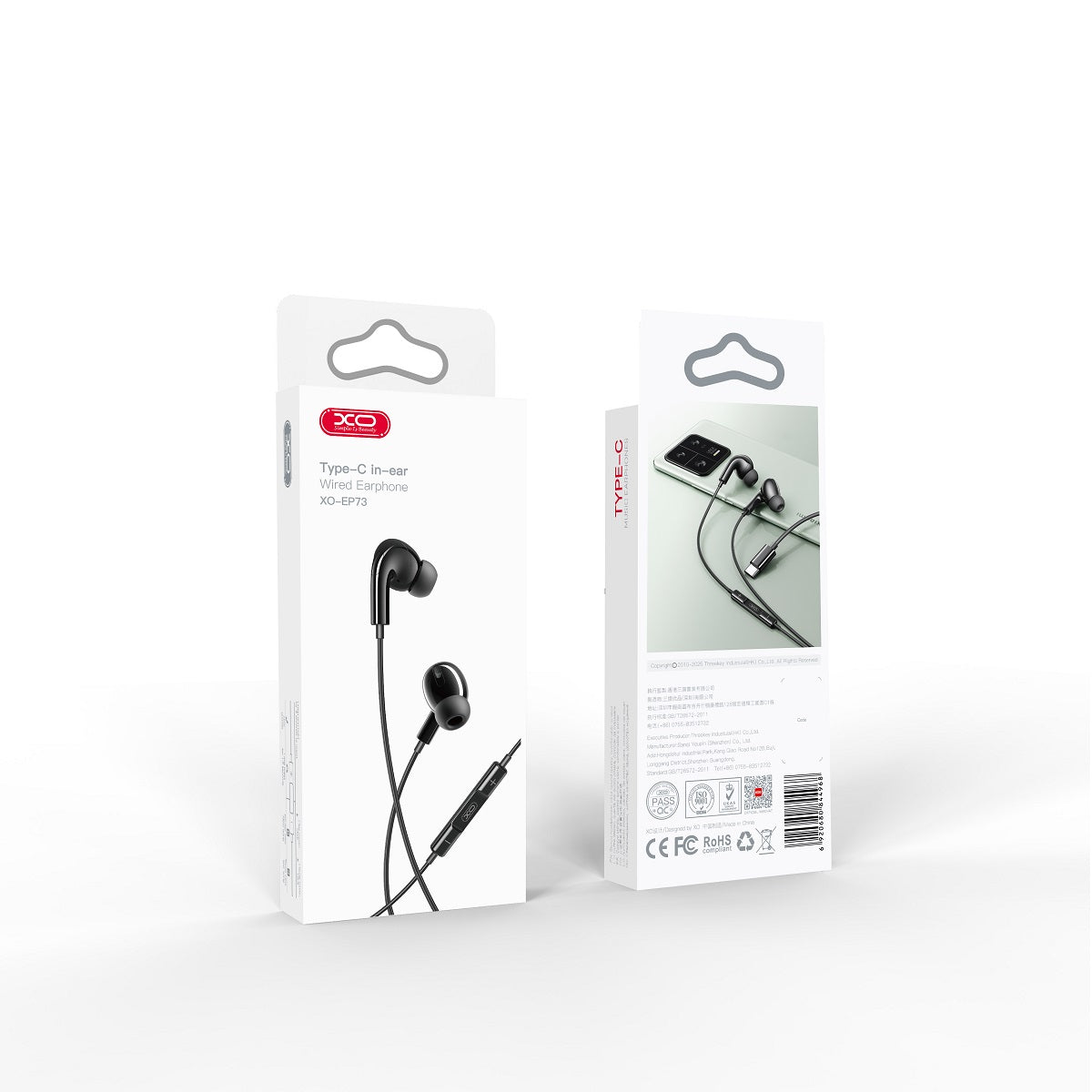 XO EP73 XO Wired Earphones USB-C Black