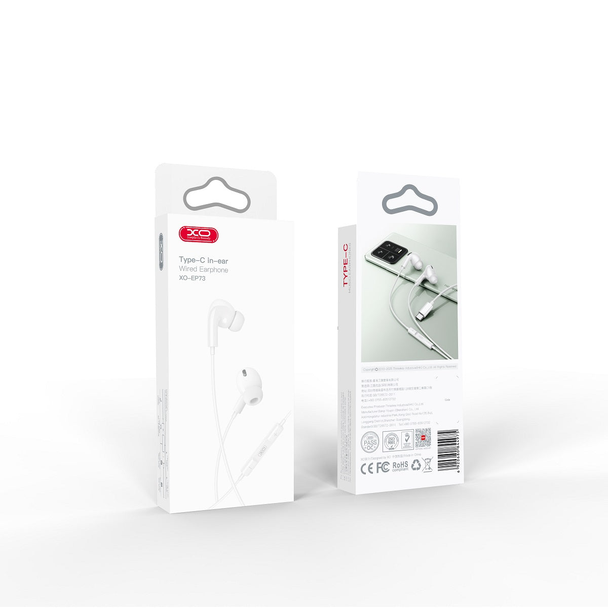 XO EP73 XO Wired Earphones USB-C White