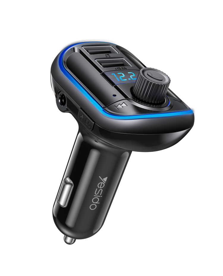 YESIDO Y44 Bluetooth FM Transmitter with Dual USB Ports