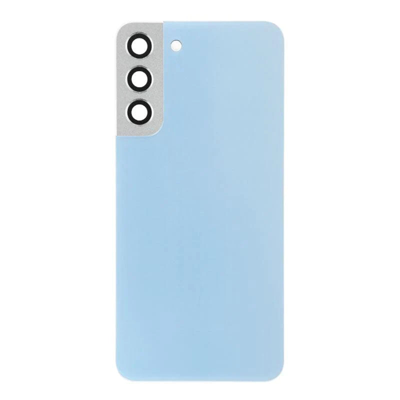 Rear Glass Battery Back Cover with Camera Lens For Samsung Galaxy S22 Plus 5G Sky Blue