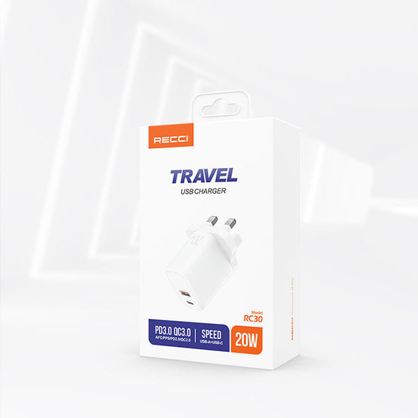 Recci Travel PD 20W Dual Port Charger