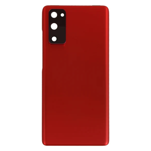 Rear Glass Battery Back Cover with Camera Lens For Samsung Galaxy S20 FE Cloud Red