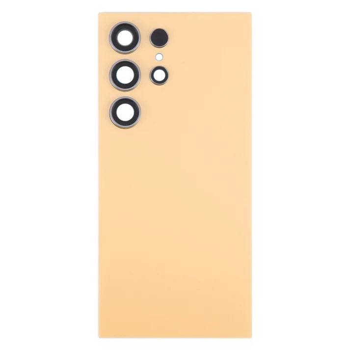 Rear Glass Battery Back Cover with Camera Lens For Samsung Galaxy S24 Ultra Titanium Orange