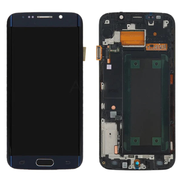 LCD With Digitiser & Frame For Samsung G925F Galaxy S6 Edge Black/Blue