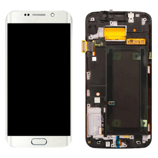 LCD With Digitiser & Frame For Samsung G925F Galaxy S6 Edge White