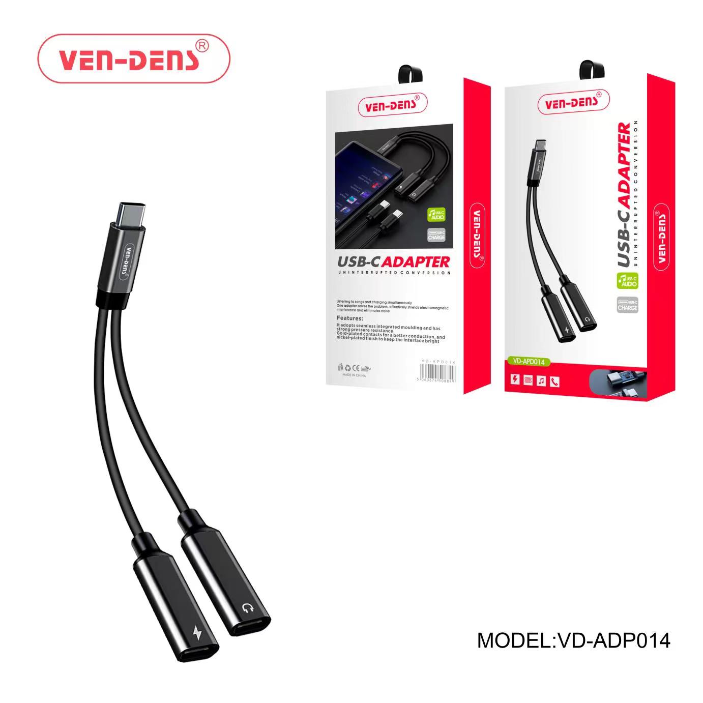 Ven-Dens VD-ADP014 USB-C Audio Adapter and Charger