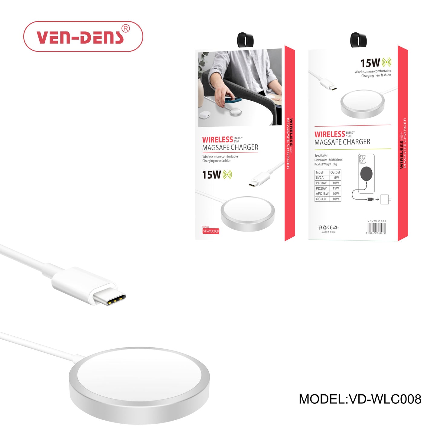 Ven-Dens VD-WLC008 Wireless Magsafe Charger