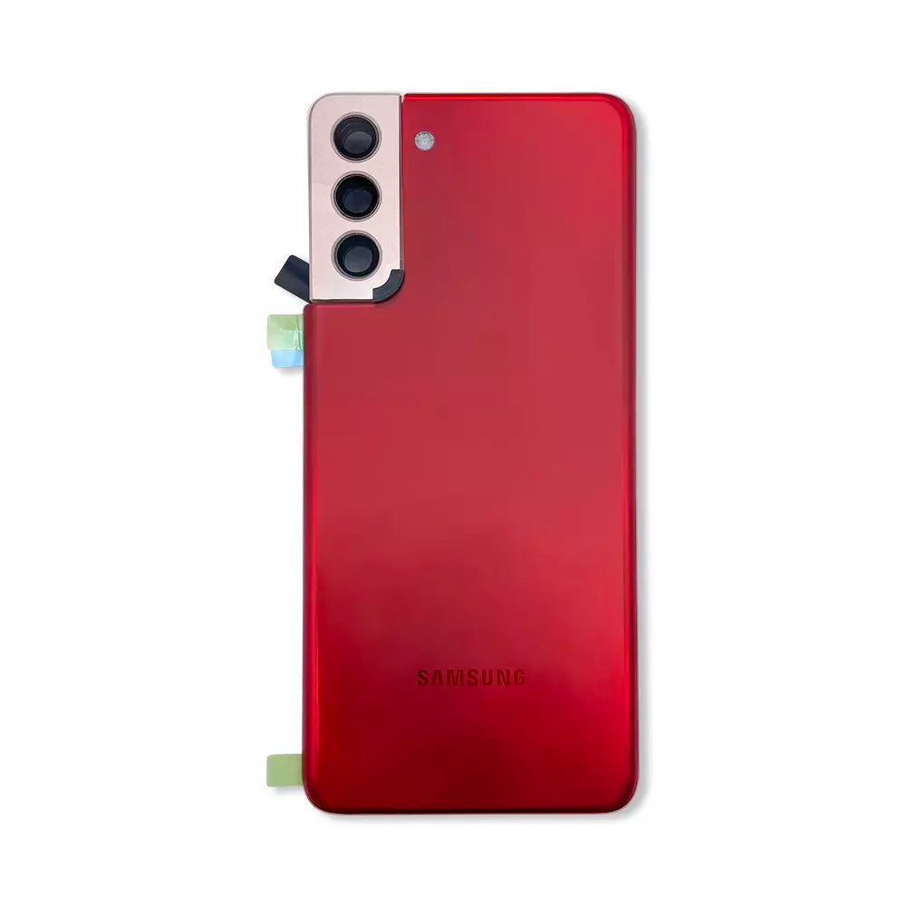 Rear Glass Battery Back Cover with Camera Lens For Samsung Galaxy S21 Plus 5G Phantom Red
