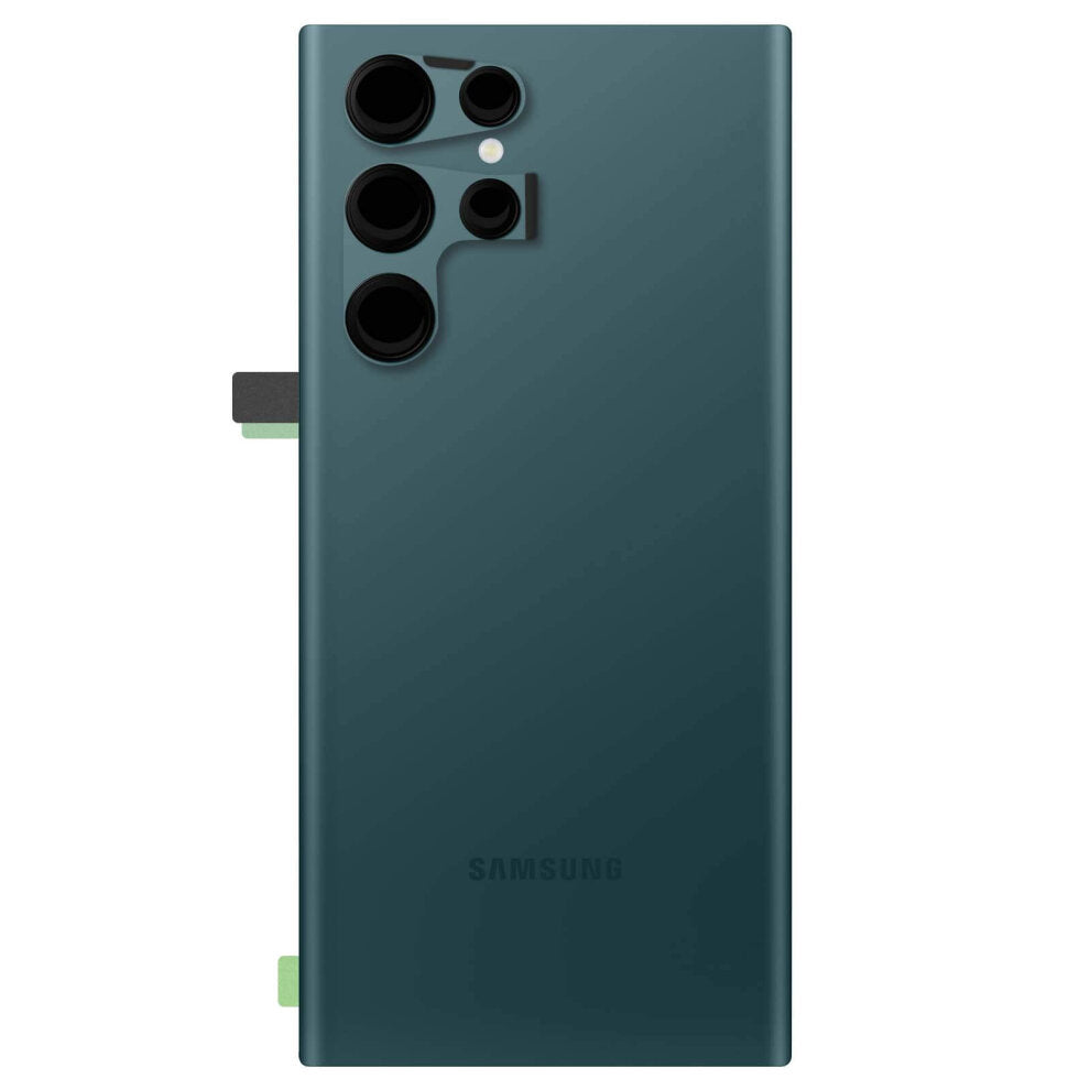 Rear Glass Battery Back Cover with Camera Lens For Samsung Galaxy S22 Ultra 5G Green