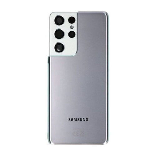 Rear Glass Battery Back Cover with Camera Lens For Samsung Galaxy S21 Plus 5G Phantom Silver