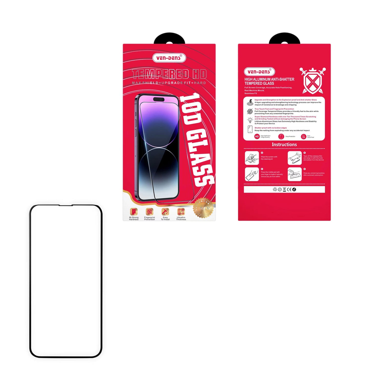 Ven-Dens 10D Tempered Glass iPhone 15 Pro Max