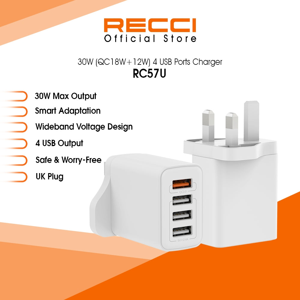 RECCI RC57U 30W (QC18W+12W) Charger