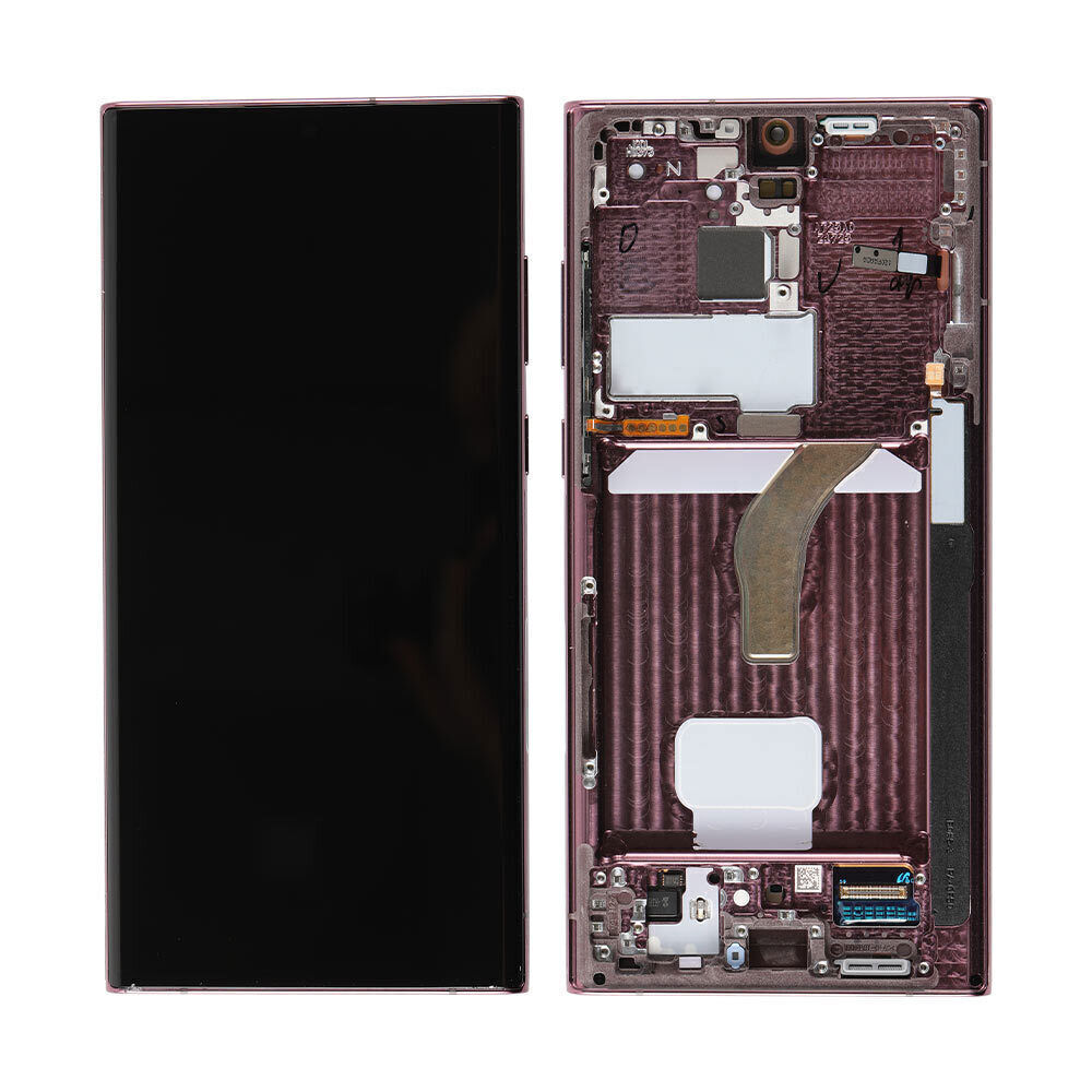 (Service Pack) LCD With Digitiser For Samsung Galaxy S22 Ultra Burgundy