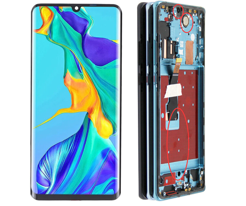 LCD With Digitiser And Frame For Huawei P30 Pro OLED Black Glass Change