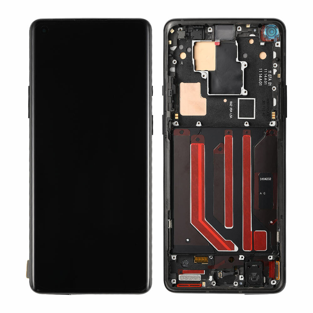 LCD With Digitiser And Frame For One Plus 8 Black