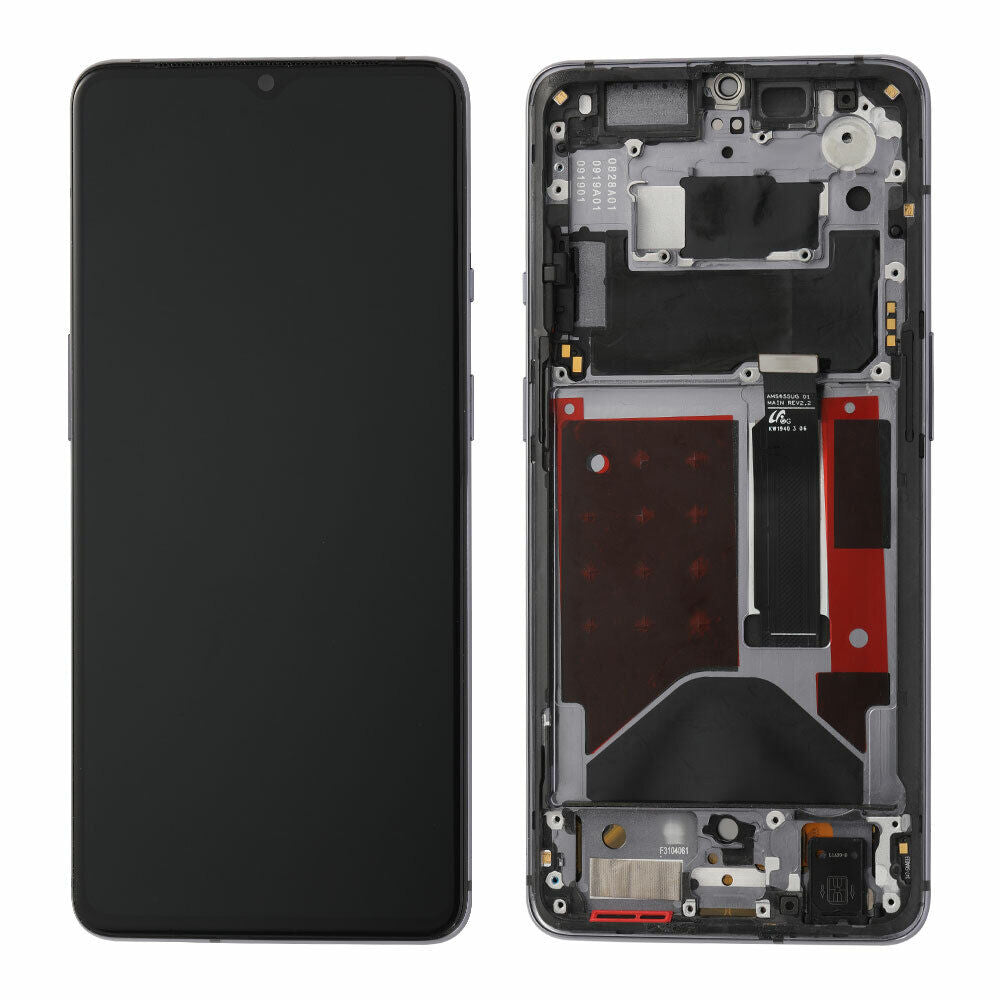 LCD With Digitiser And Frame For One Plus 7T Pro Black