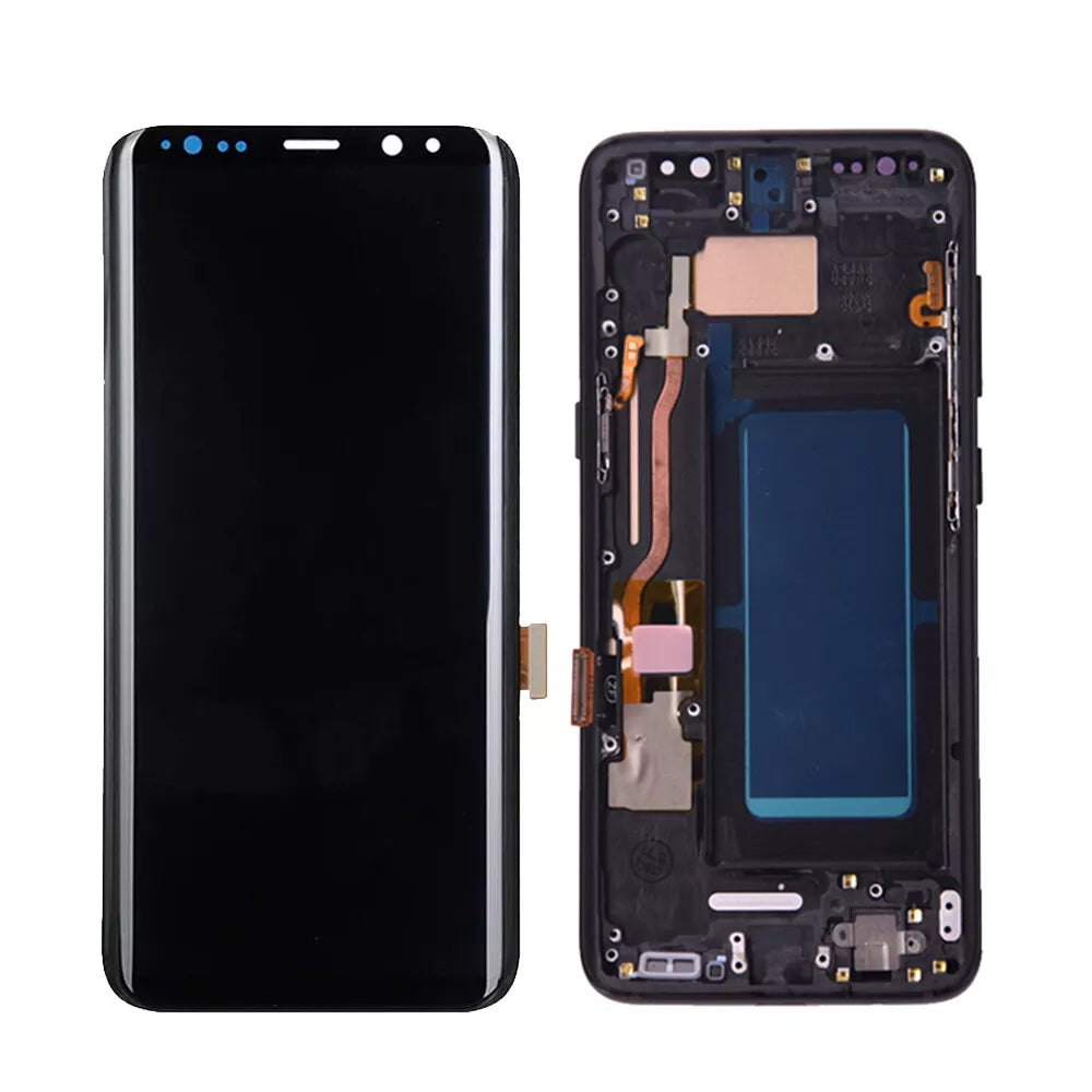 LCD With Digitiser & Frame For Samsung Galaxy S8 Black Incell