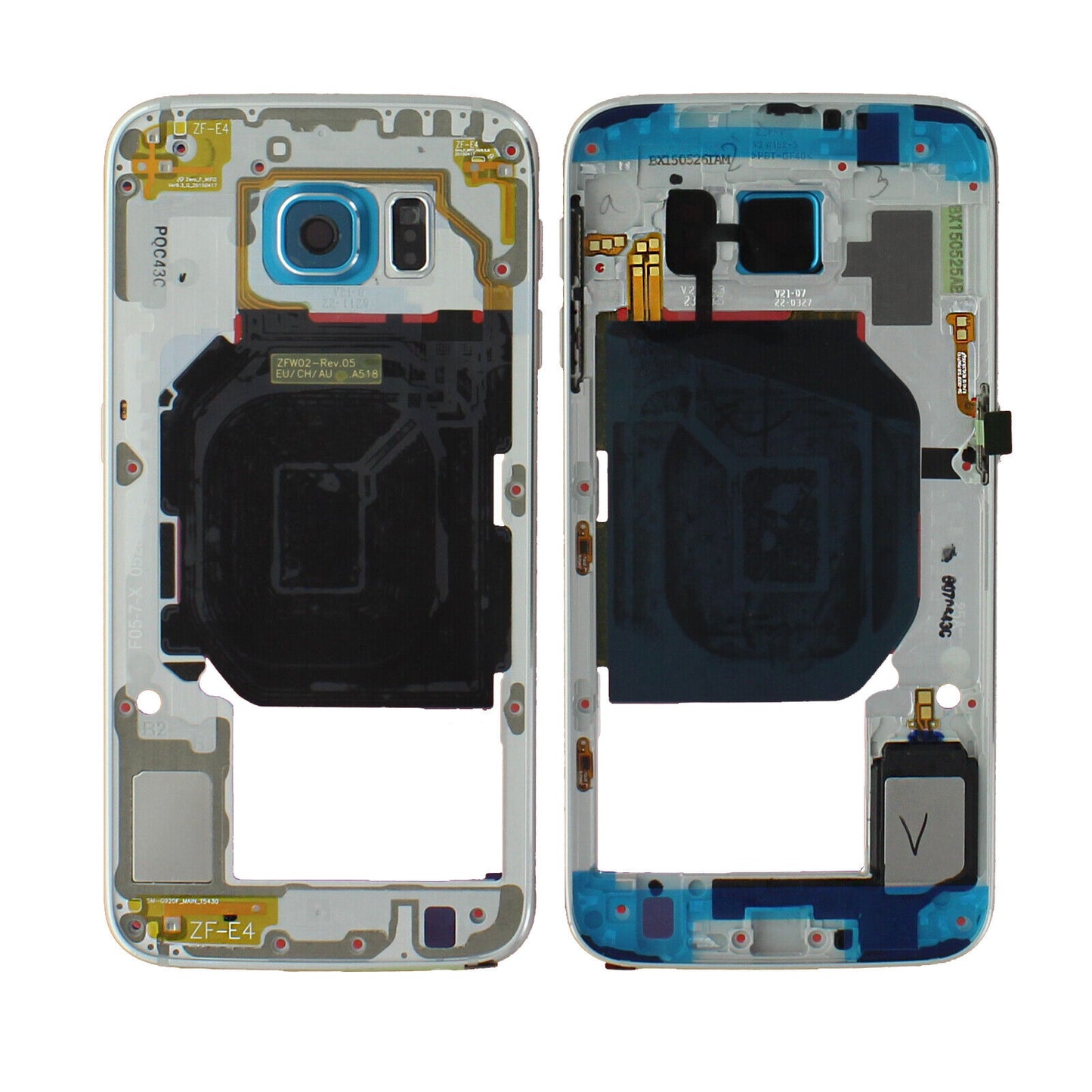 Bezel Frame with Power and Volume Flex For Samsung G920F S6 Blue
