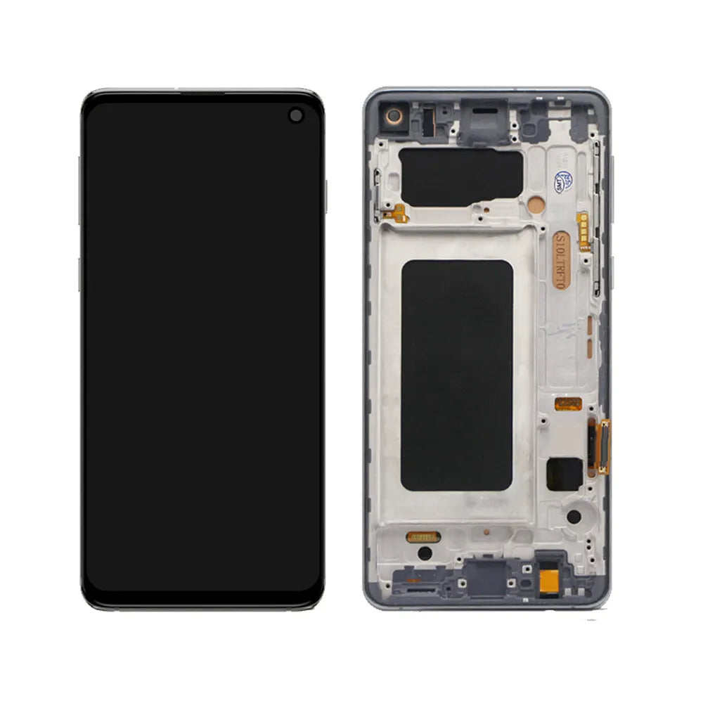 LCD With Digitiser And Frame For Samsung S10 Black INCELL