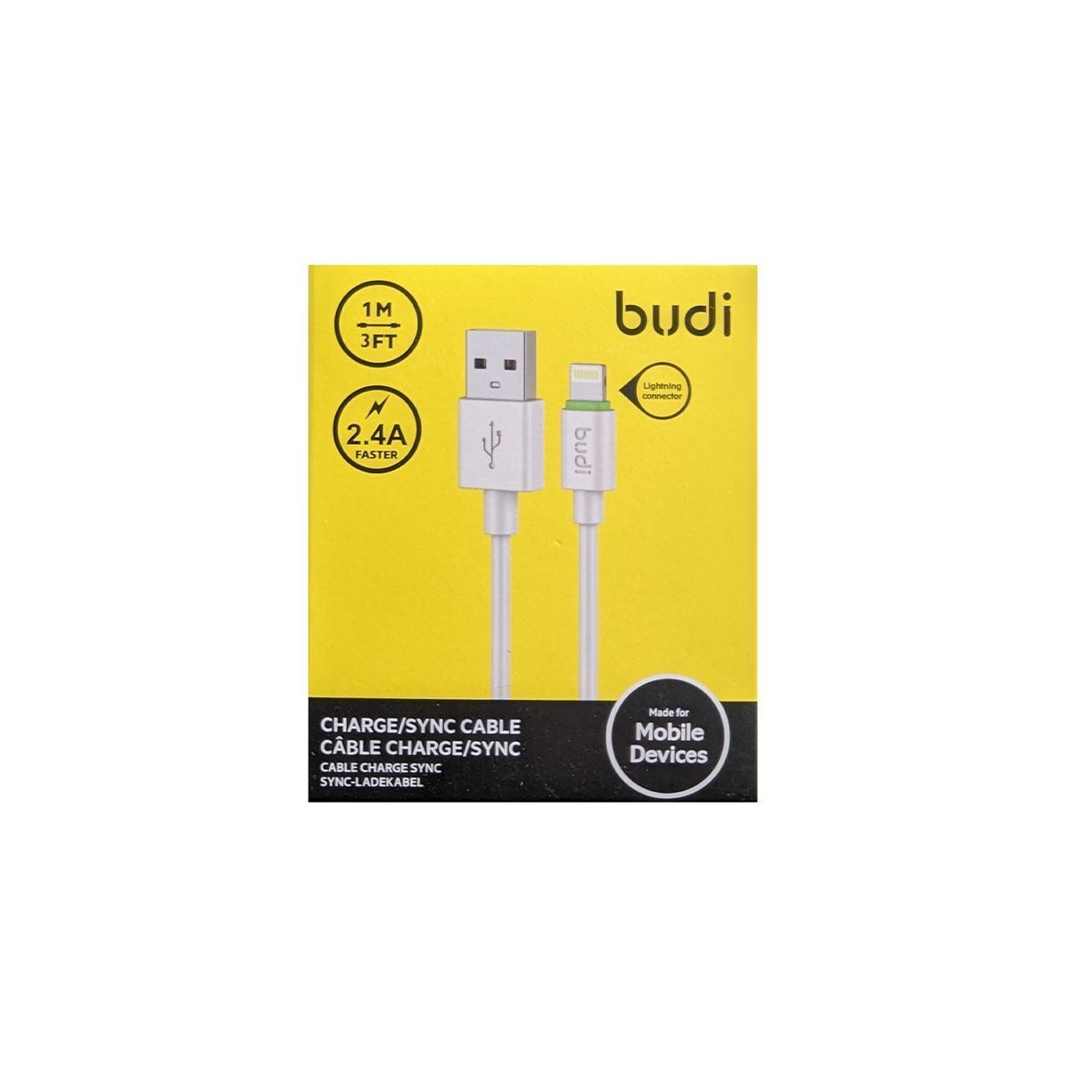 Budi DC218L10W 2.0 USB-A to Lightning Charge/Sync Cable