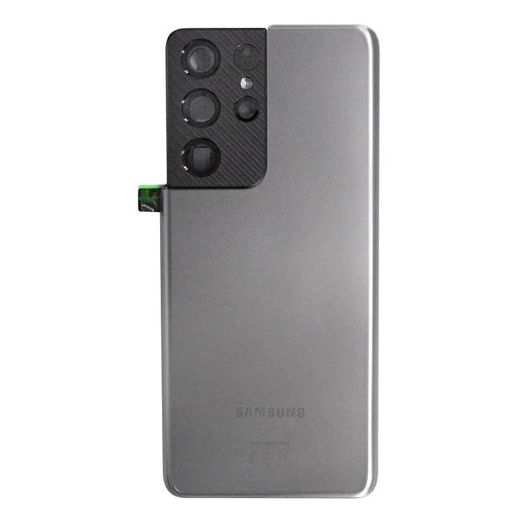 Rear Glass Battery Back Cover with Camera Lens For Samsung Galaxy S21 Ultra 5G Phantom Titanium
