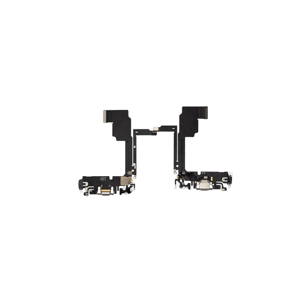 Charging Port With Microphone & Flex For Apple iPhone 15 Pro Black