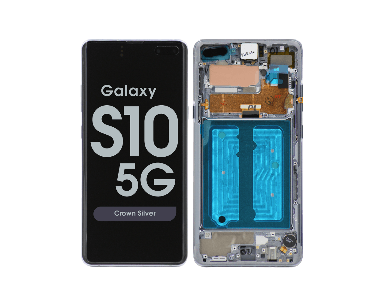 (Service Pack) LCD With Digitiser For Samsung Galaxy S10 5G Silver