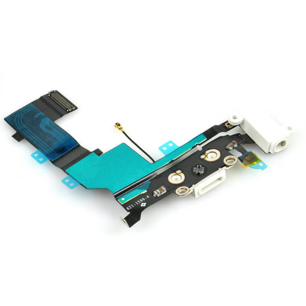 Charging Port With Microphone, Headphone Jack & Flex For Apple iPhone 5S White
