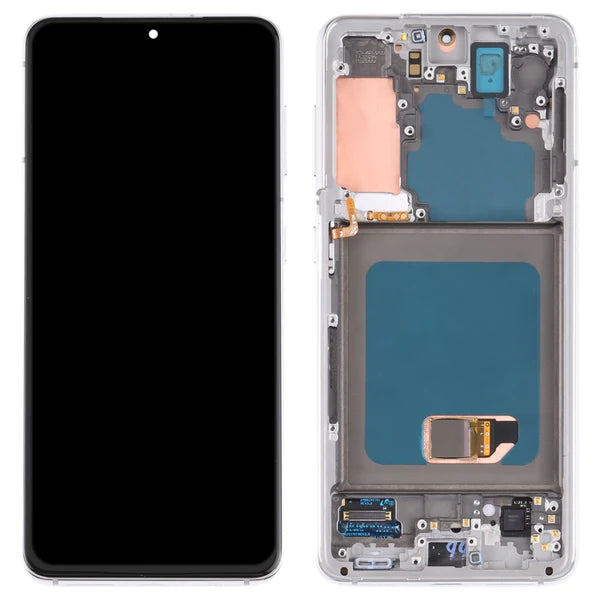 Genuine LCD With Digitiser For Samsung Galaxy S21 White/Silver