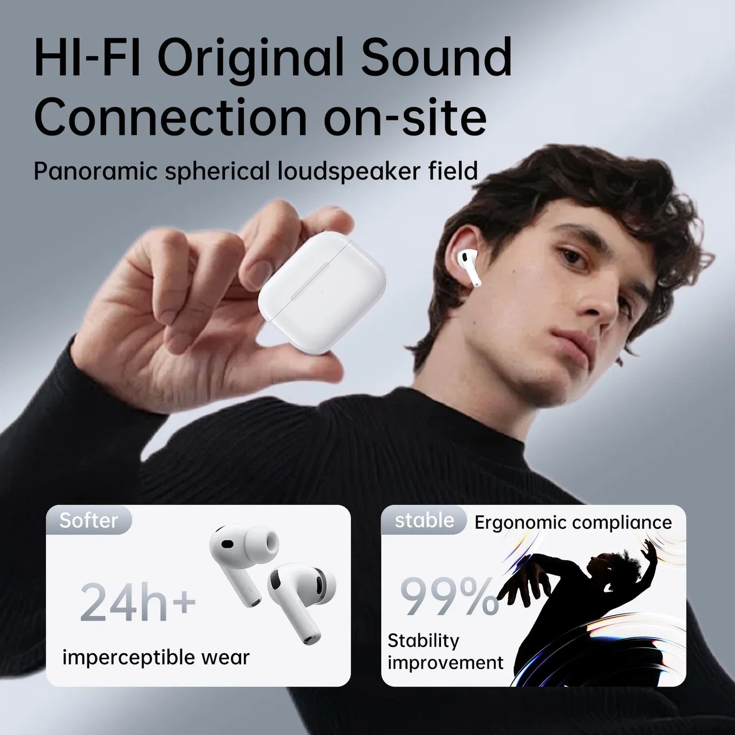 Aspor A650 Pro 3 TWS Earbuds 6.0 Connectivity Wireless Charging with Lanyard