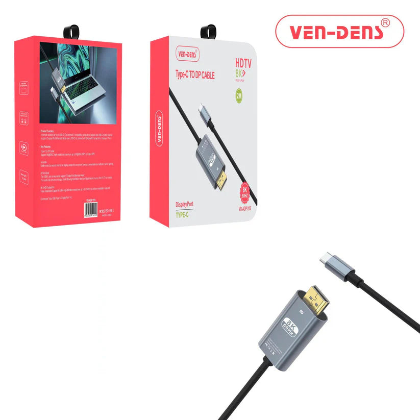 Ven-Dens 8K DisplayPort Cable (2M)