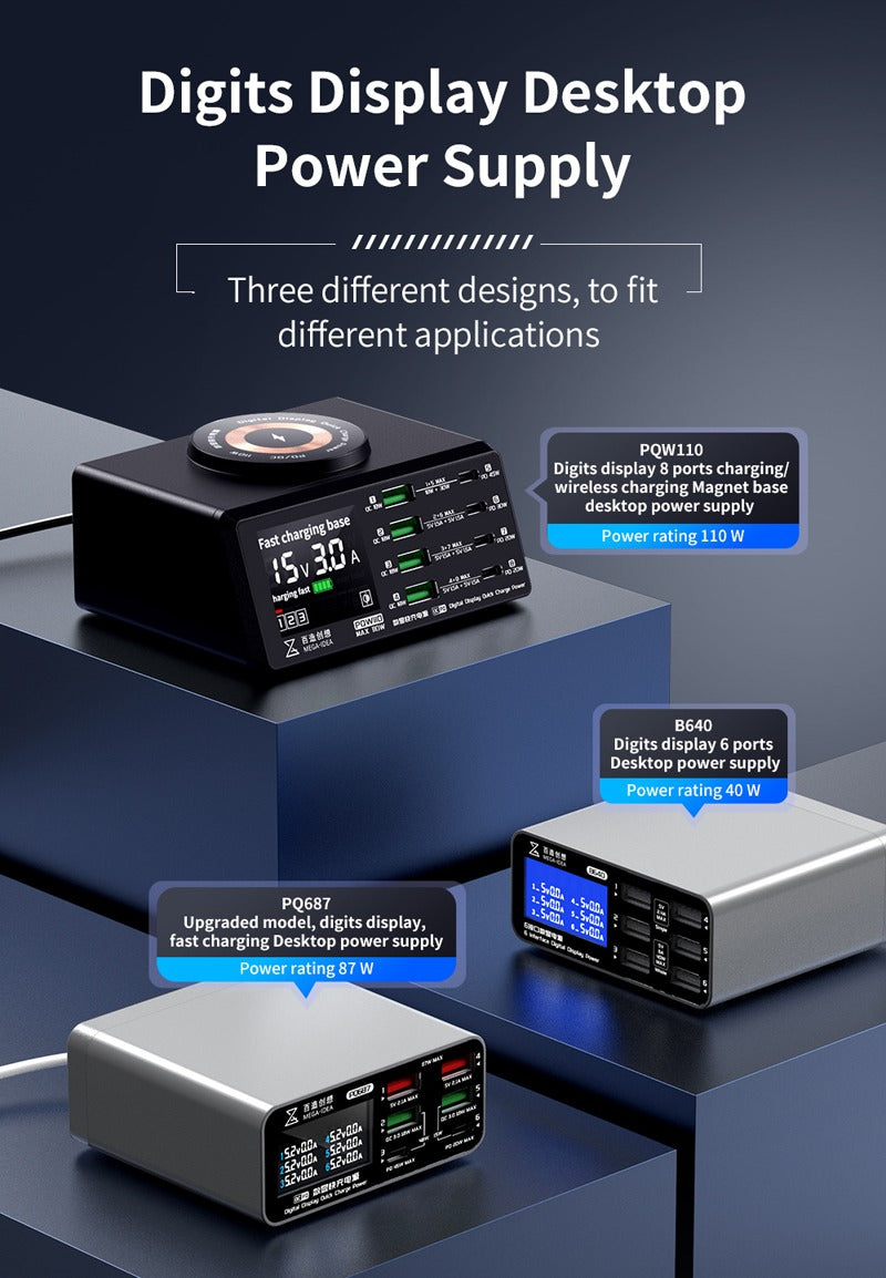 Qianli PQW110 Digital Display Wireless Charging Magnetic Power Supply