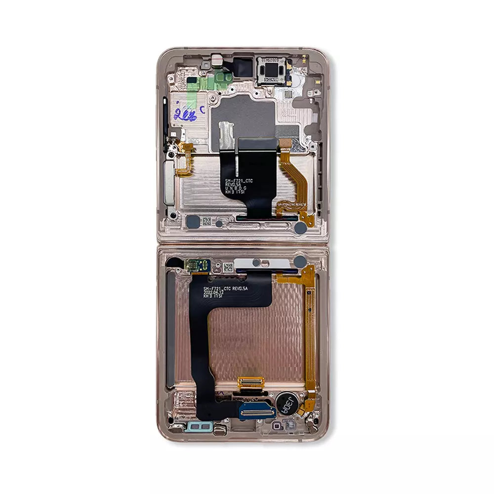 (Service Pack) LCD With Digitiser For Samsung Galaxy Z Flip 4 (5G) Pink Gold
