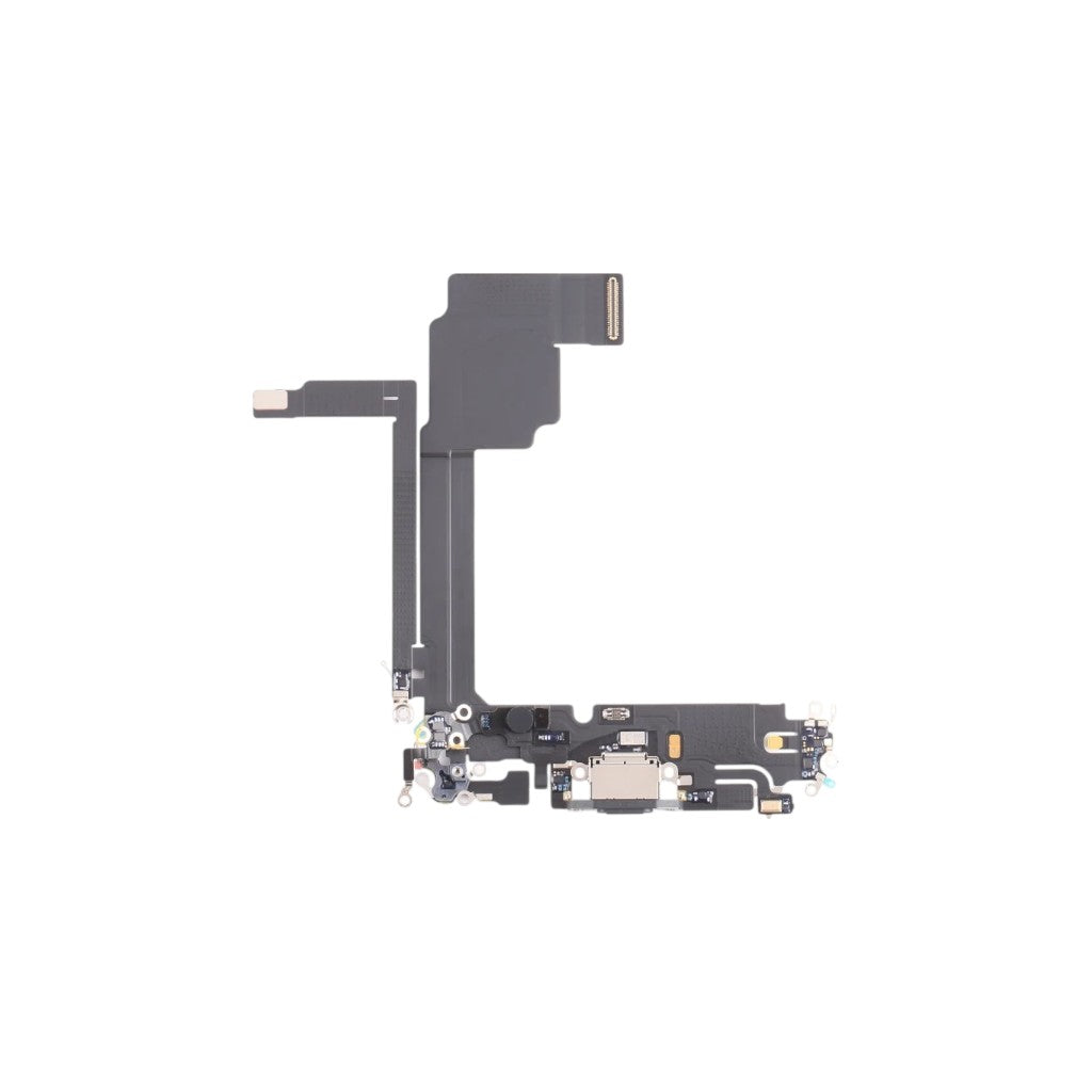 Charging Port With Microphone & Flex For Apple iPhone 15 Black Original IC