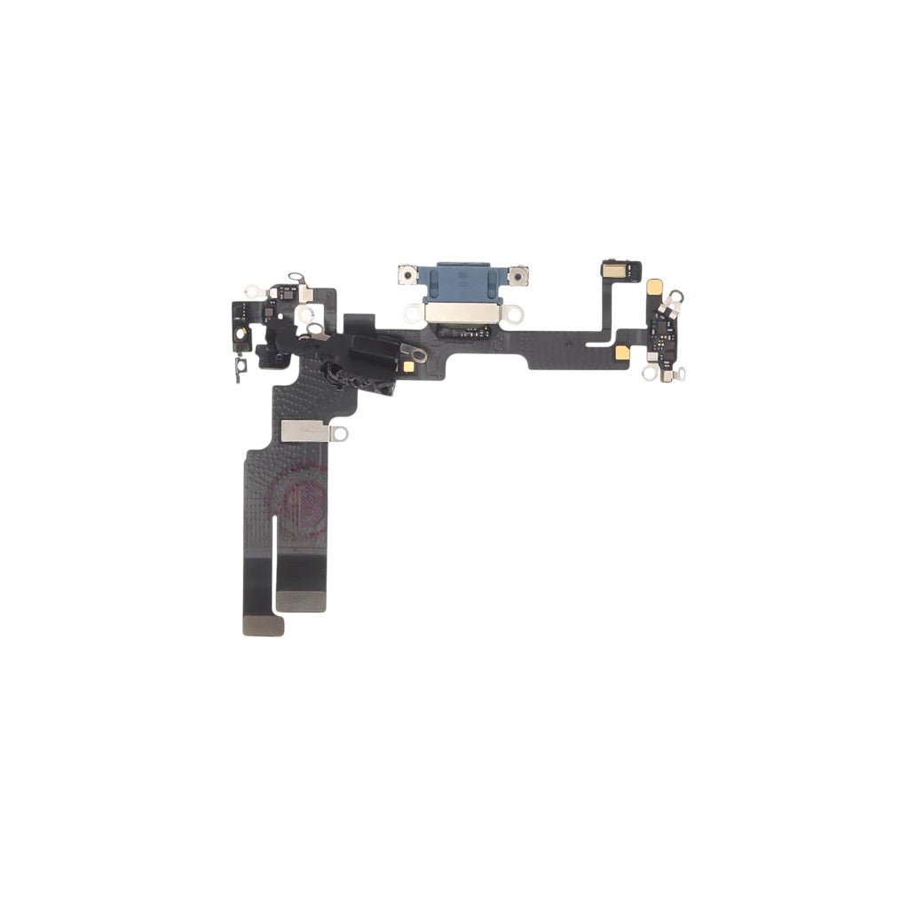 Charging Port With Microphone & Flex For Apple iPhone 14 Black Original IC