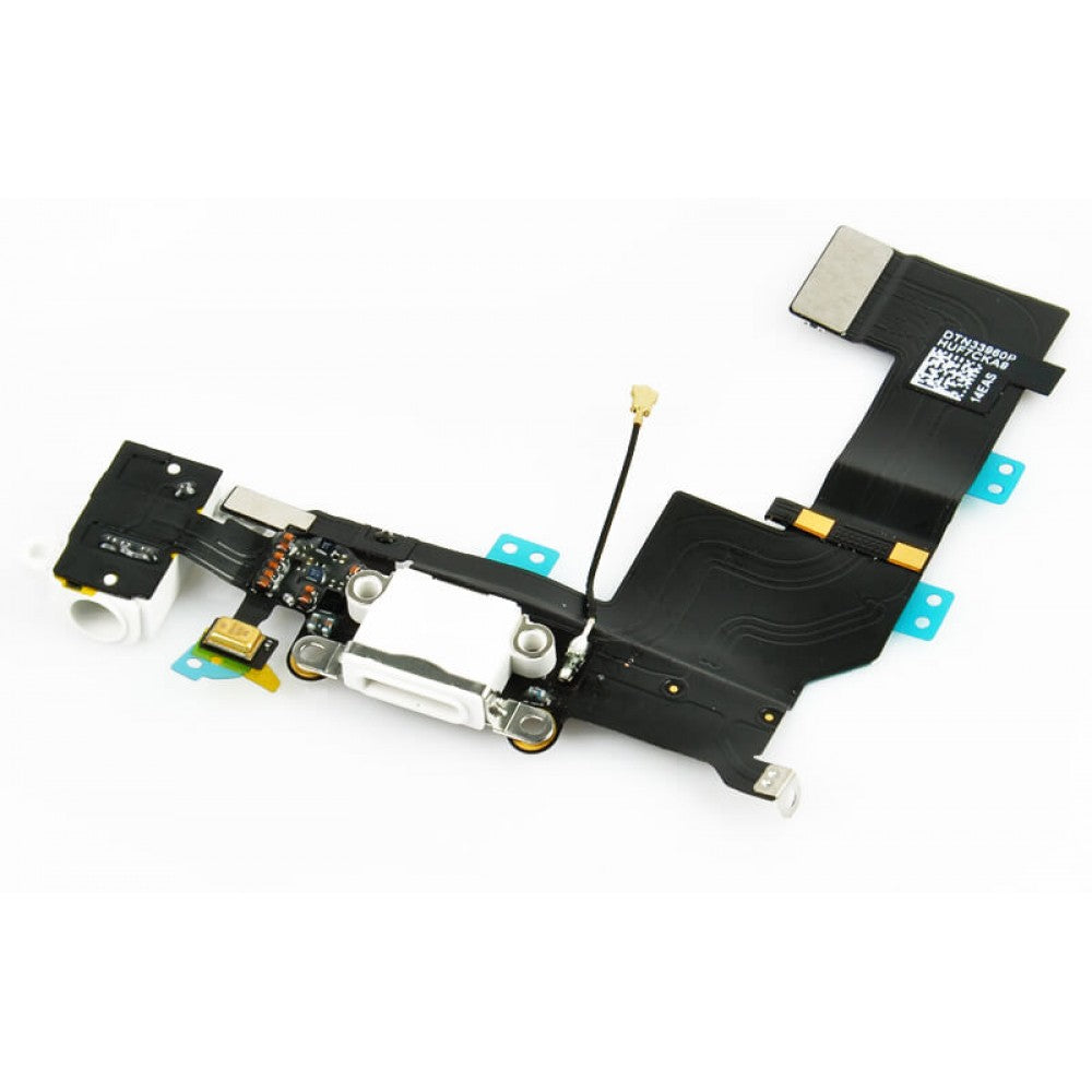 Charging Port With Microphone, Headphone Jack & Flex For Apple iPhone 5S White
