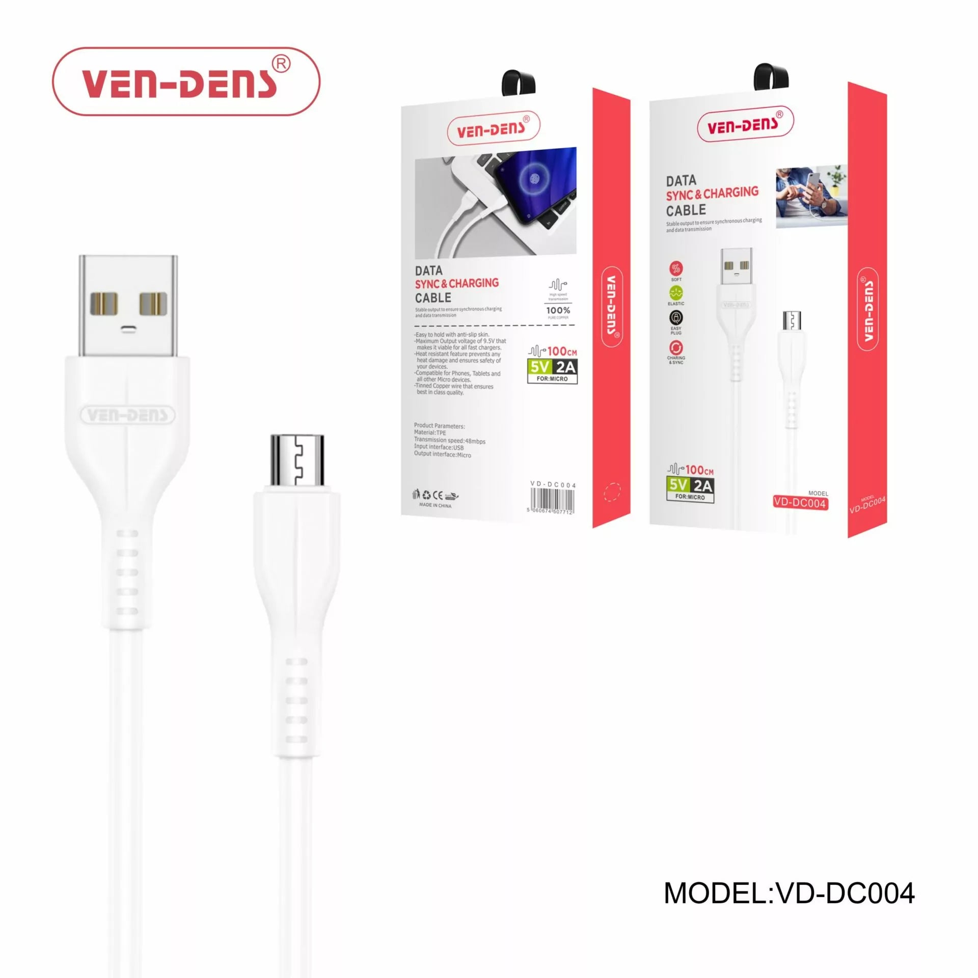 Ven-Dens Micro USB Cable 2m